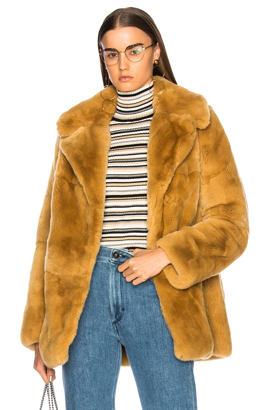 rabbit fur stone coat
