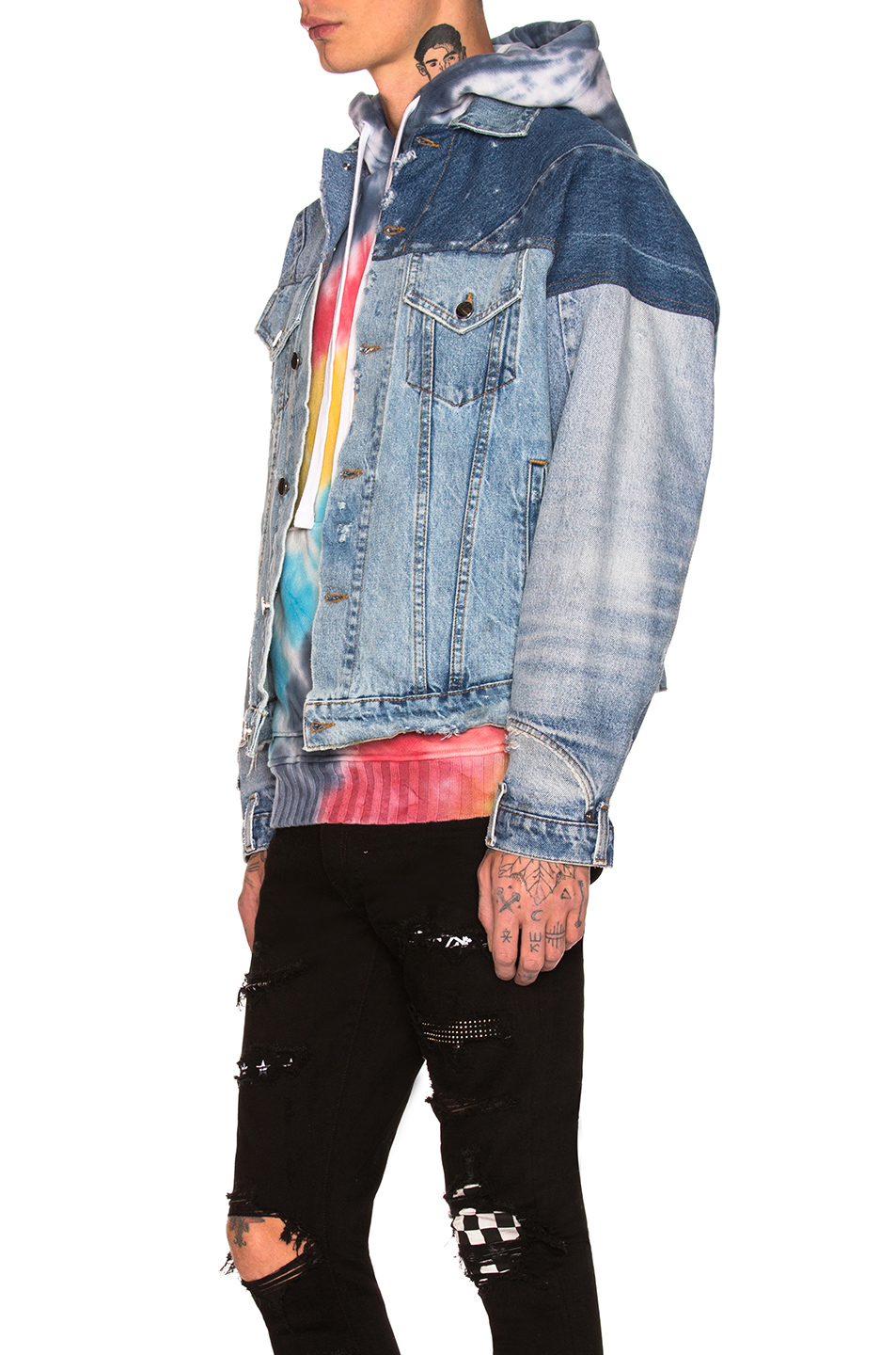 amiri reconstructed trucker 中靛蓝 fwrd