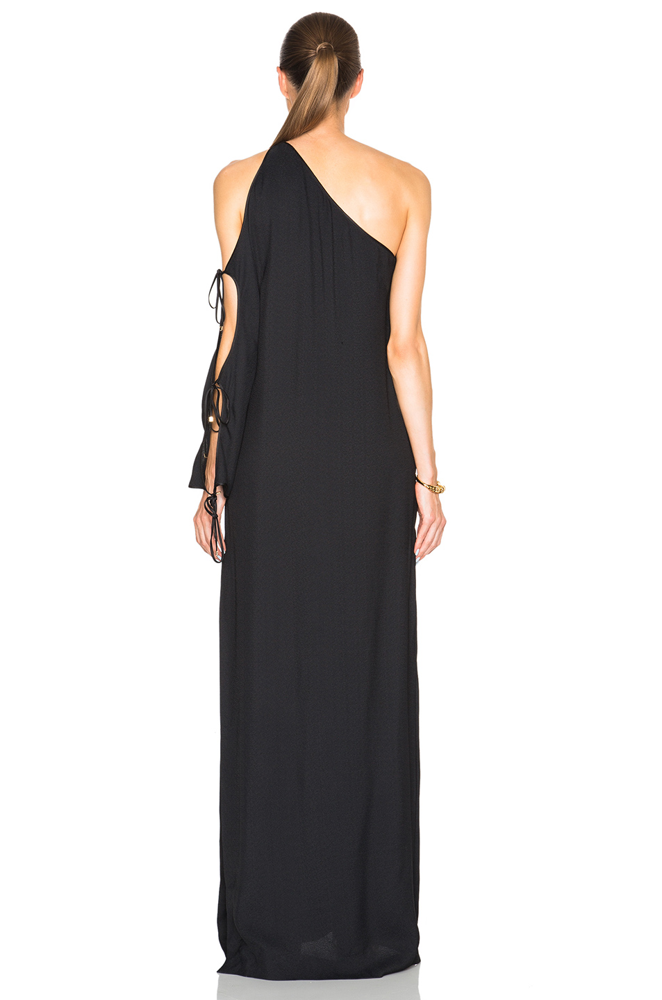 black sable, 图象4 rosetta getty crepe sable one sleeve cutout gown black
